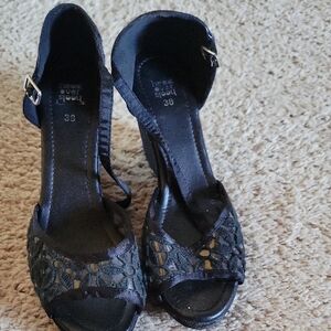 Head Over Heels Black Cutout Heels